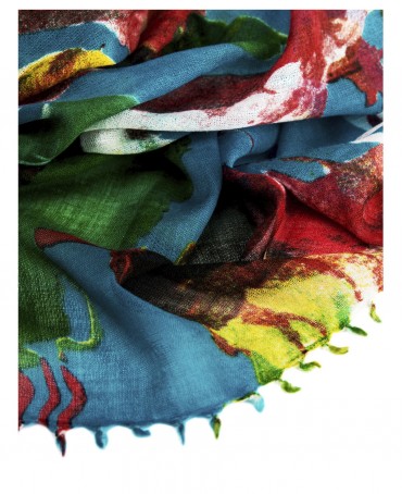 Палантин Женский W40-LA.PEINTURE/TURQU